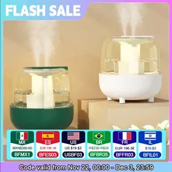 4L Large Capacity Air Humidifier For Bedroom Portable Usb Water Climatizer For Home With Nightlight Air Purifier Aroma Diffuser