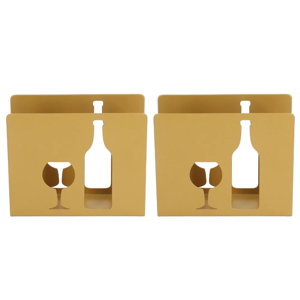 2PCS Stainless Steel Napkin Holder Freestanding Design 2 Pack Set Paper Napkin Holder Tabletop Dispenser Gold Finish