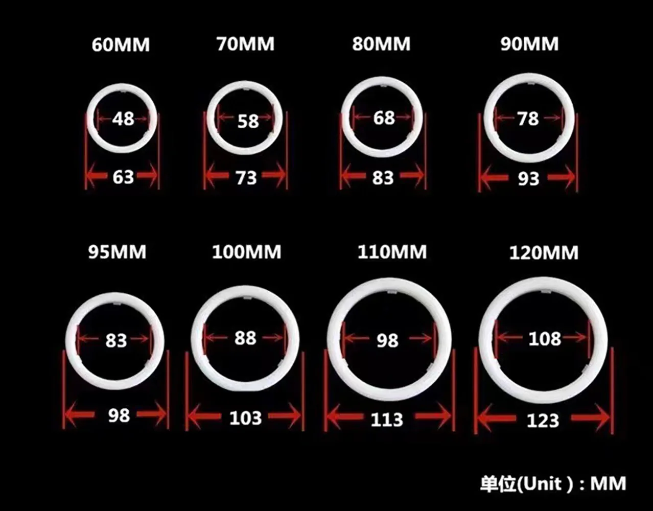 RGB 엔젤 아이 LED, 주간 주행 헤드라이트, 앱 제어, 다양한 색상, 음악과 동기화, 60mm-100mm, D, 2 개