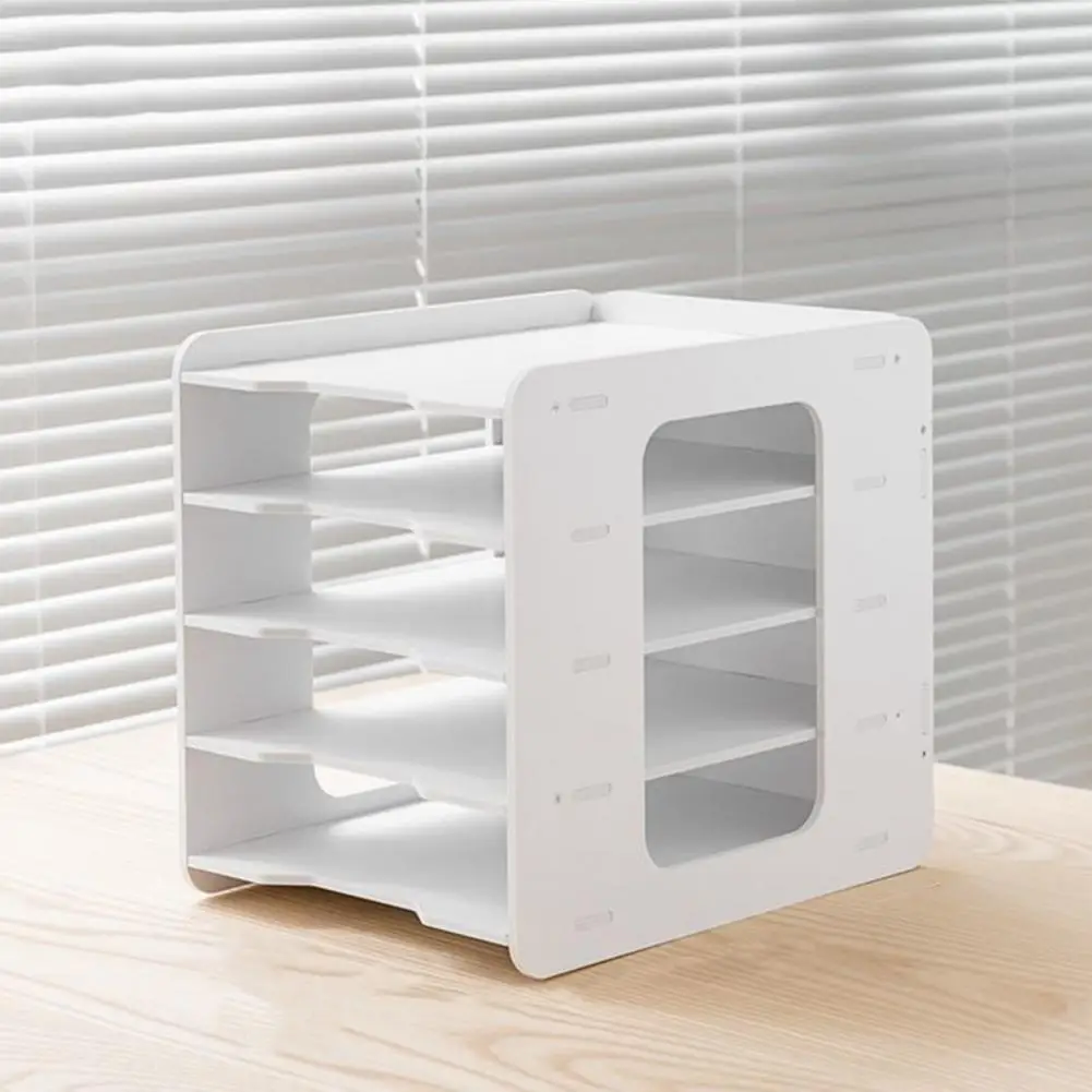 A4 Paper Storage Organizer Multi-layer Desktop File Storage Rack with Capacity Easy Assembly Organizer Holder for Office