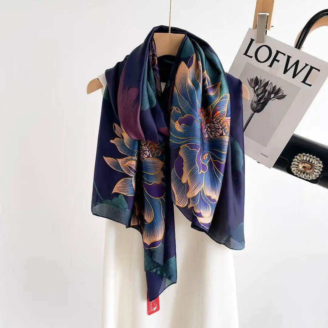 

Elegant Long Silk Scarf Women's Versatile Shawl Spring Autumn Winter Fashionable Korean Style Scarf And Shoulder Cover