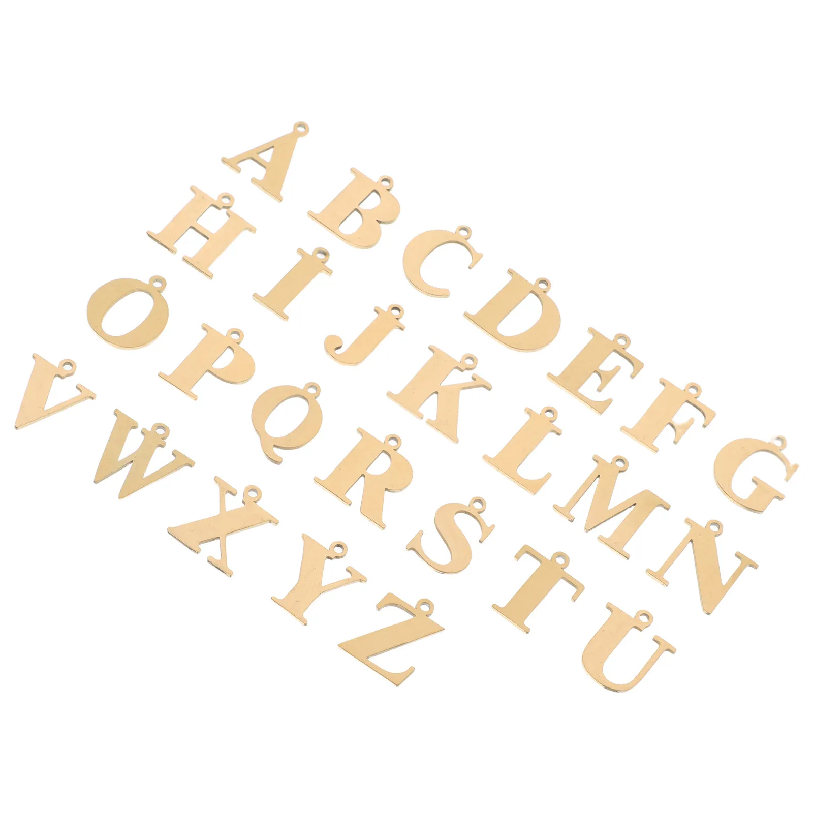 

26Pcs Stainless Steel Letter Charms Alphabet Pendants DIY Jewelry Making Supplies for Necklaces Bracelets Keychains Crafts