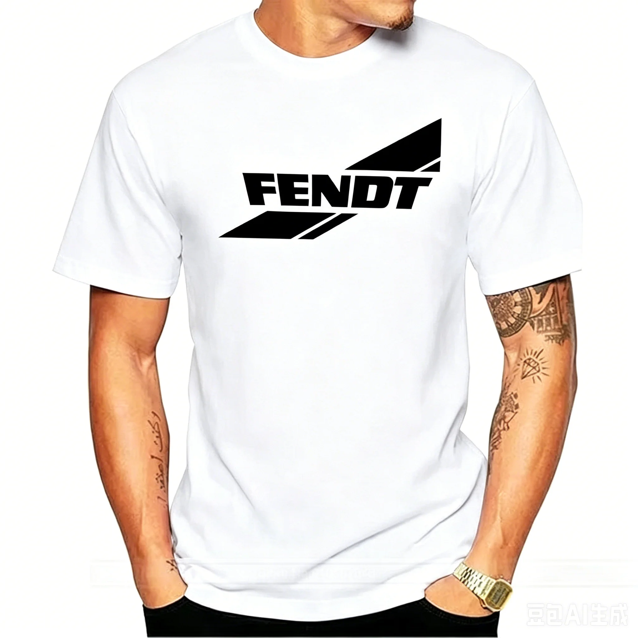 Image of Fendt Agricultural Farming Tractors Herren-T-Shirt aus Baumwolle, klassisch, Sommermode für Herren