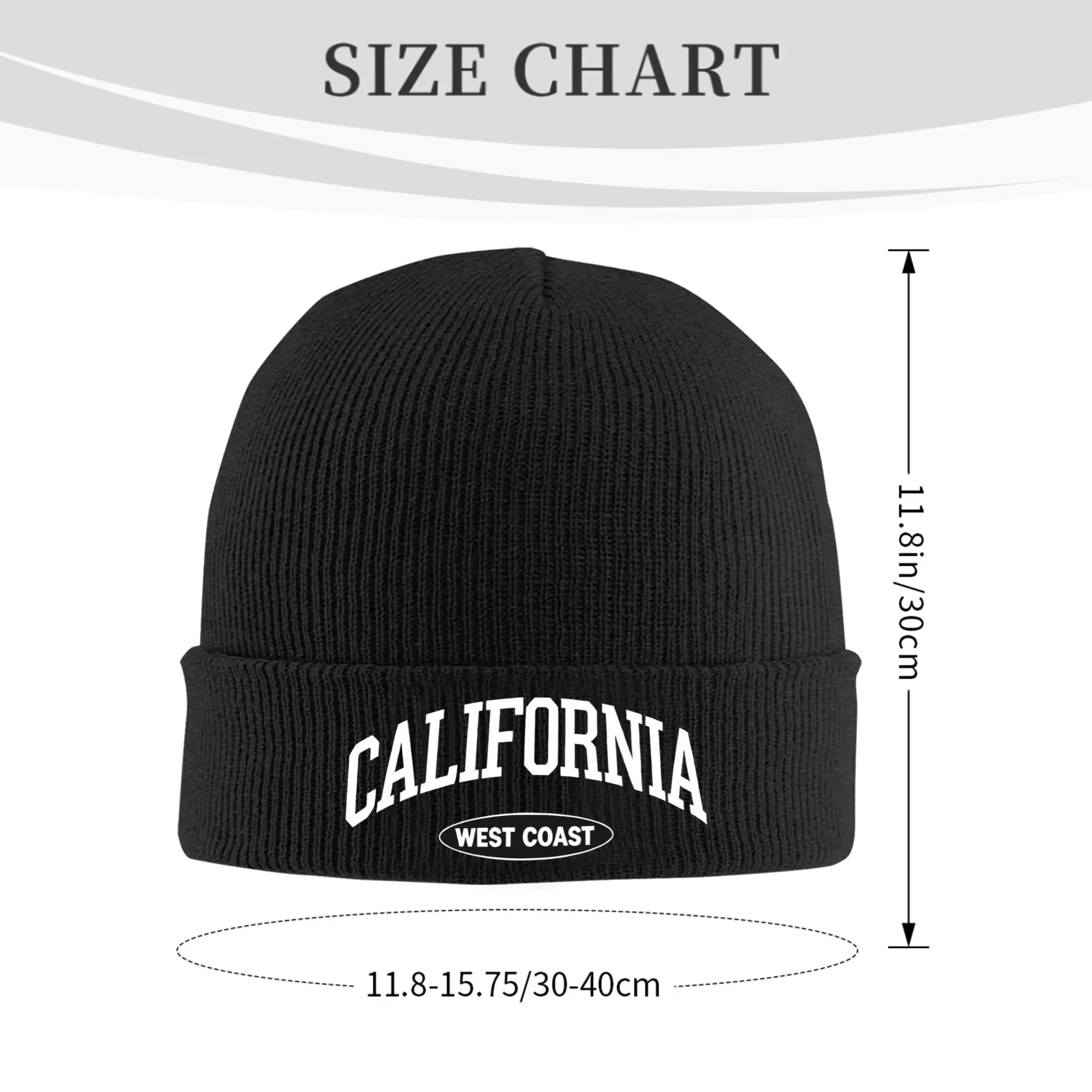 Vintage California West Coast Winter Skullies Beanies Hat Warm Autumn Knitted Hats Bonnet Caps for Women Men