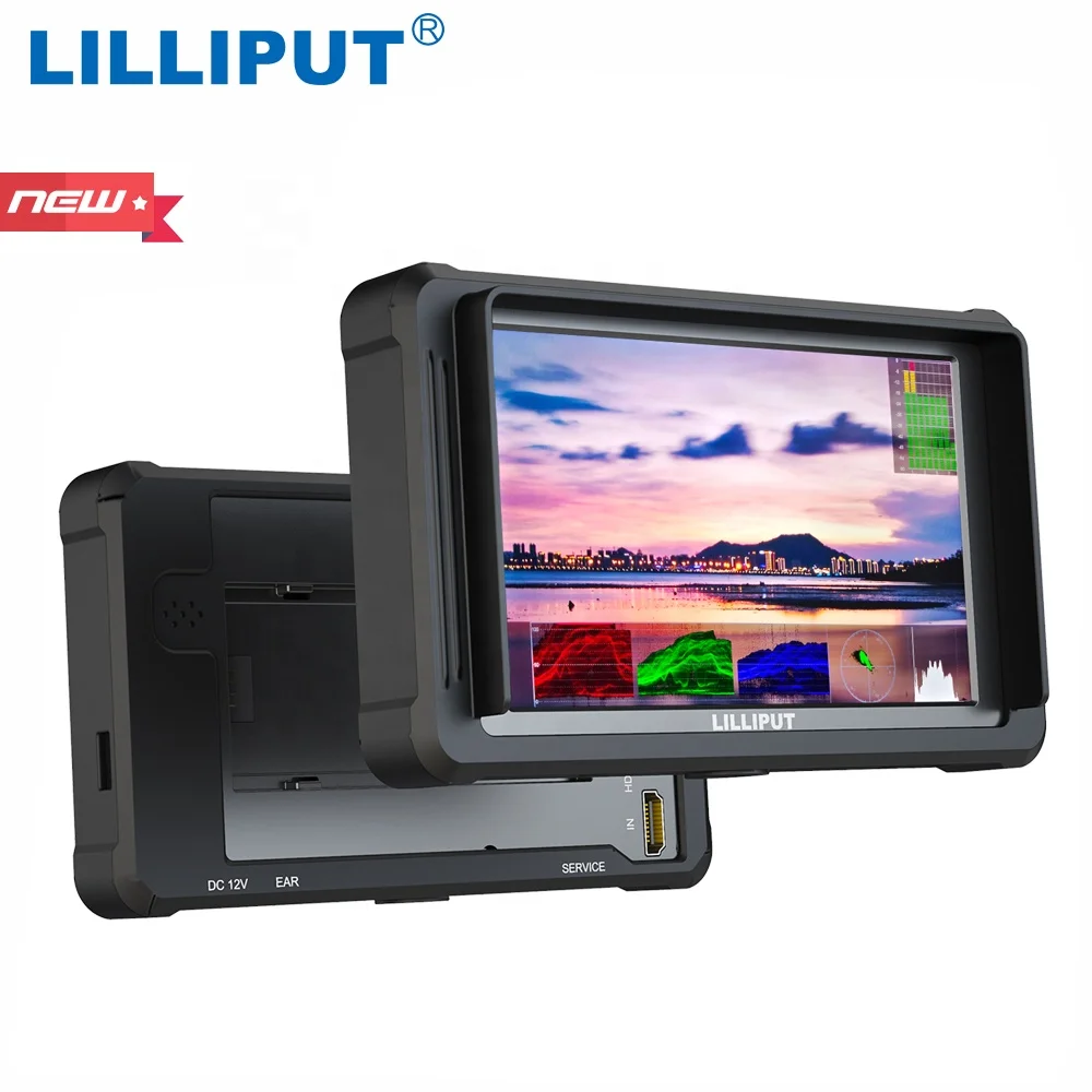 Monitor wideo Lilliput FS5 5,4 cala 4K do montażu na kamerze z wejściem 4K HDMI 3G-SDI, czarny monitor IPS do kamery
