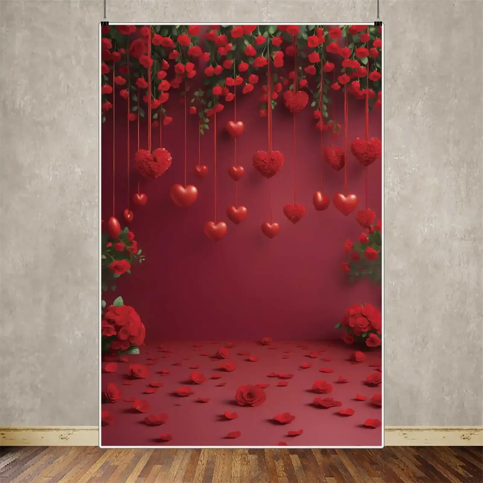 MOON.QG عيد الحب 14 فبراير التصوير خلفية معلقة القلب الأحمر روز الزهور استوديو الصور خلفية زينة الحفلات