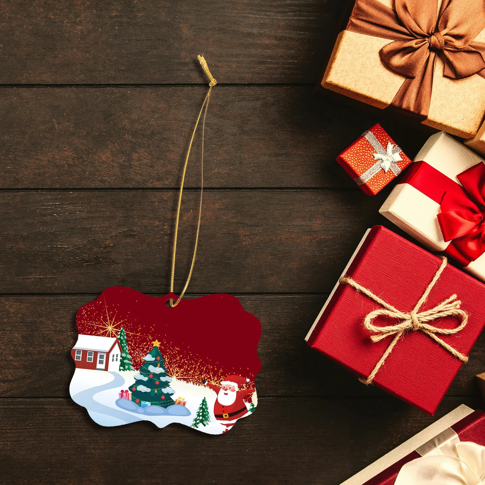 

10Pcs Double-Sided Sublimation Blank Pendants Smooth Unfinished Wood Tags for DIY Holiday Ornaments Home Decor Craft Projects