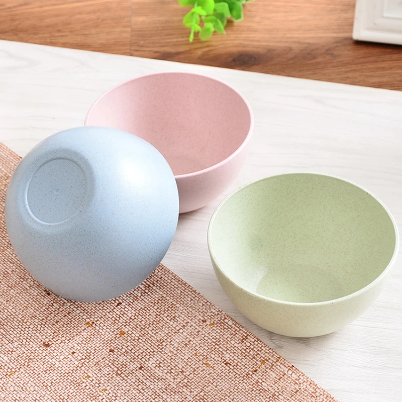 1Pcs Eco-Friendly Wheat Straw Bowl Household Rice Salad Soup Bowls Unbreakable Bowl For Home Kitchen