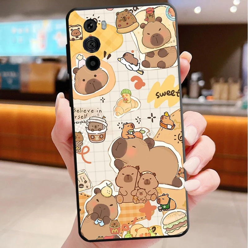 

Чехол для телефона Motorola Edge 50 40 Pro 60 50 40 30 Ultra Neo Fusion Moto G85 G72 G53 G54 G84 G13 G32 Мультяшная капибара