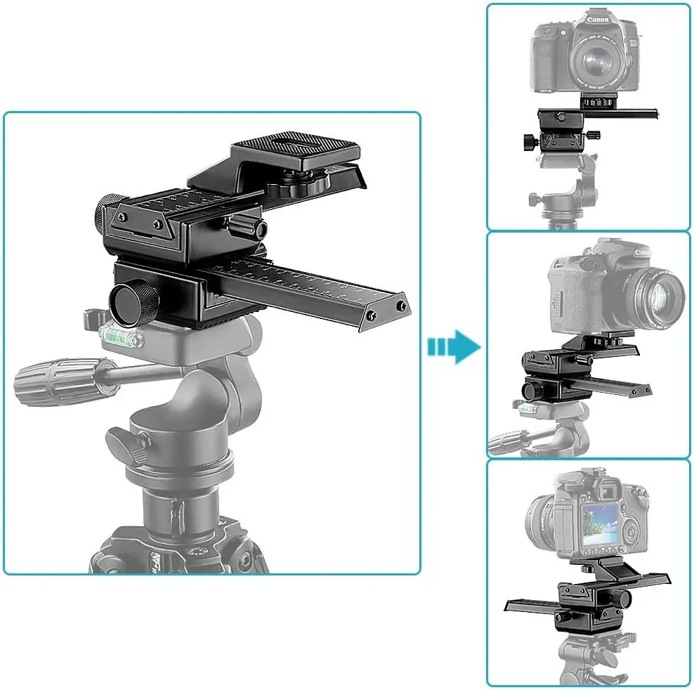 Neewer 4-Way Macro Focusing Focus Rail Slider/Close-Up Shooting for Canon Nikon, Pentax, Olympus, Sony, Samsung and Other DSLR