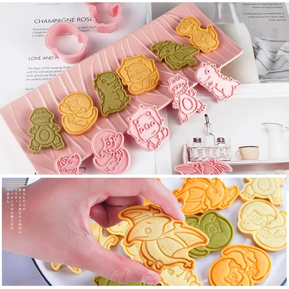 6 Pcs/Set DIY Christmas Circus Cartoon Biscuit Mould Cookie Cutter 3D Biscuits Mold Plastic Baking Mould Cookie Decorating Tools