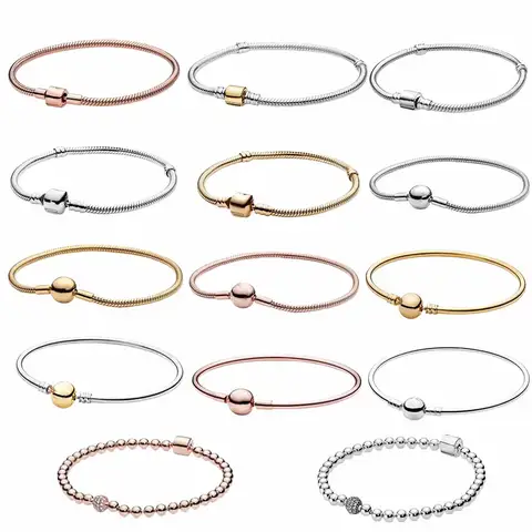 인기 판매 925 스털링 실버 사각 플랫 버클 DIY 액세서리 비즈 베이스 팔찌