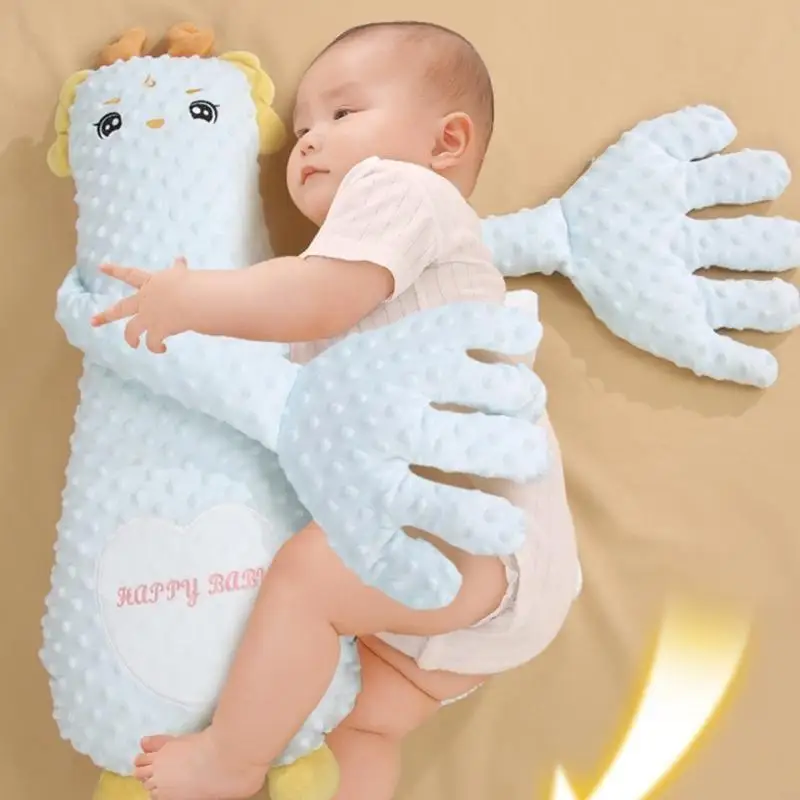 D5QA وسادة استرضاء يدوية مهدئة على شكل رسوم كرتونية لعبة لحاف قابلة للتسخين للطفل مع/بدون 52 أغنية لتعزيز راحة النوم