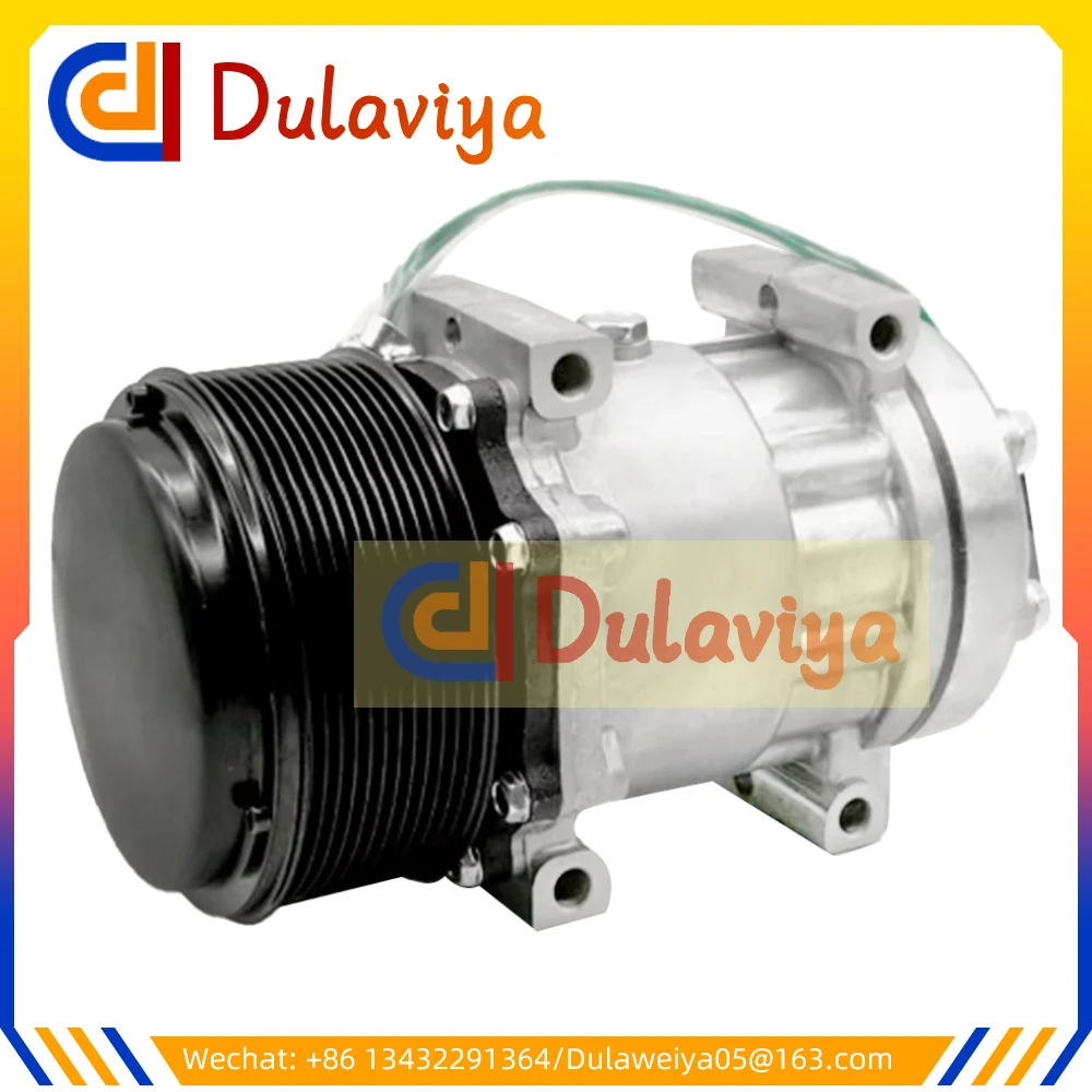 Compressor AC da peça de automóvel SD7H15 para a máquina escavadora Caterpillar 320D 24V SD7H156095 SD7H15-6095 3729295 372-9295 0190504232 CAT372-9295