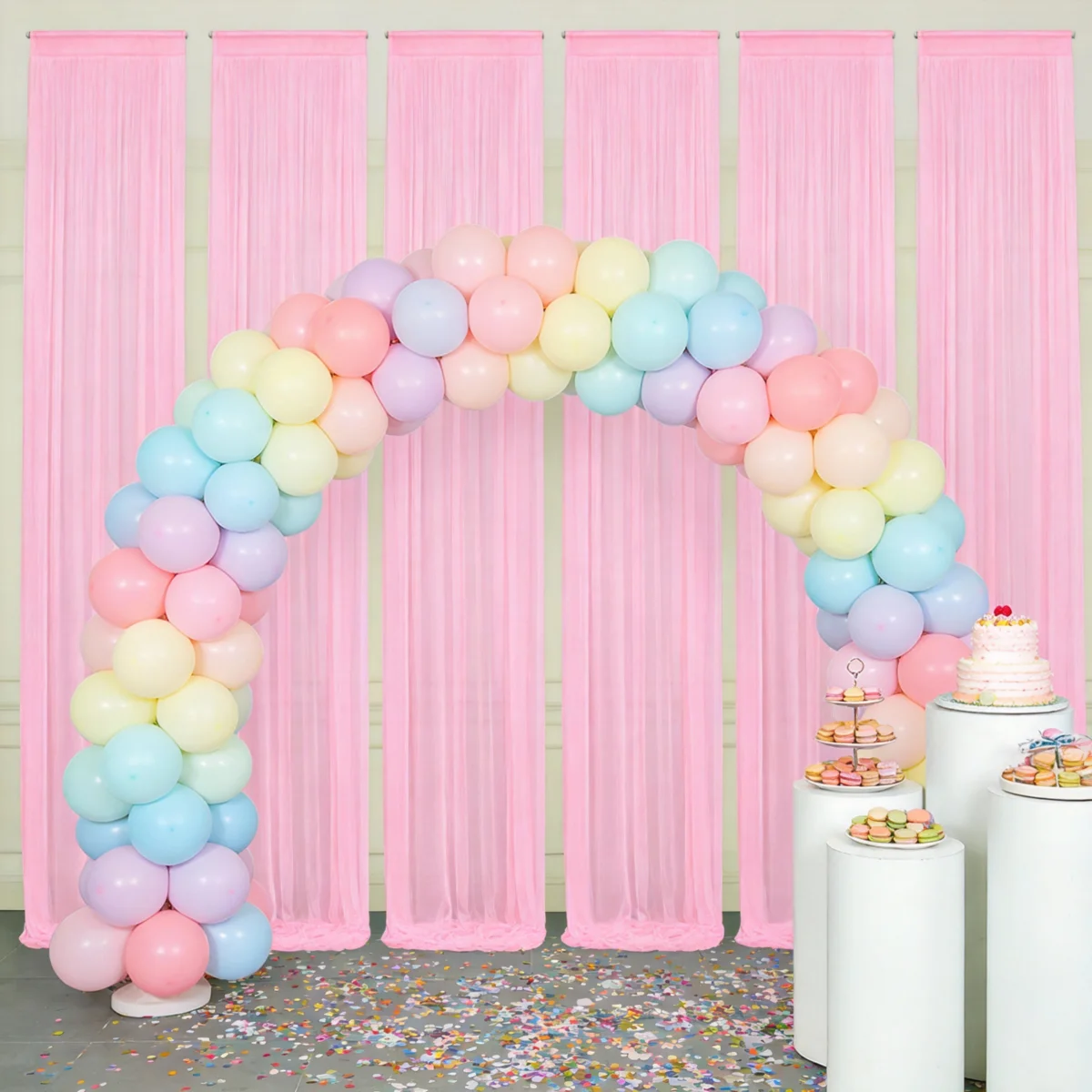 

2 Panels 5ft x 10ft Ivory Backdrop Curtains for Wedding Parties Ivory Fabric Backdrops Drapes Back Drop Cloth Bridal Shower Stag