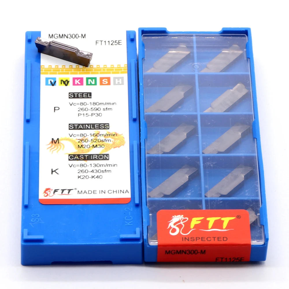 10 pz MGMN300-M FT1125E T 9030 FTT inserti in metallo duro scanalatura scanalatura lama tornio CNC utensile da taglio per metallo