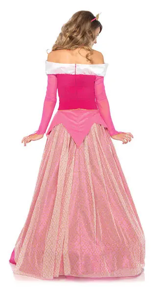 Vestidos de princesa Aurora de manga larga para Halloween, disfraz de Cosplay de La Bella Durmiente, color rosa