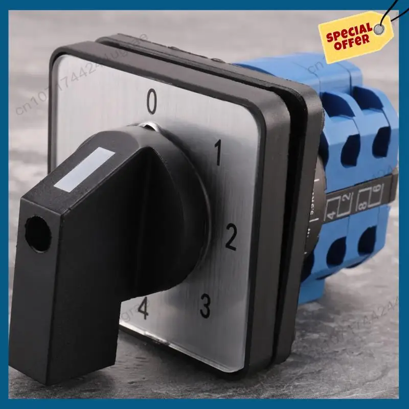 -A15I 8端子5ポジションマスターコントロールロータリーカムスイッチ20Aブラック+ブルー