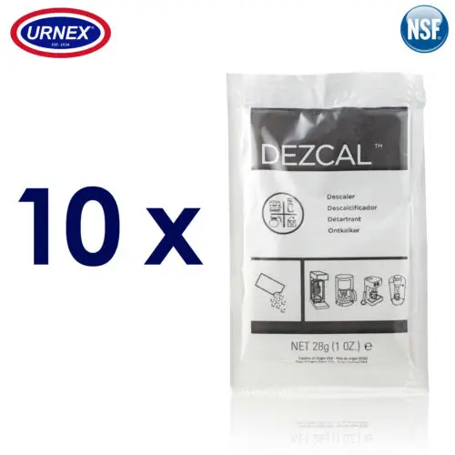 Urnex DEZCAL Coffee Maker & Espresso Descaler 10 packets Breville Senseo Melitta