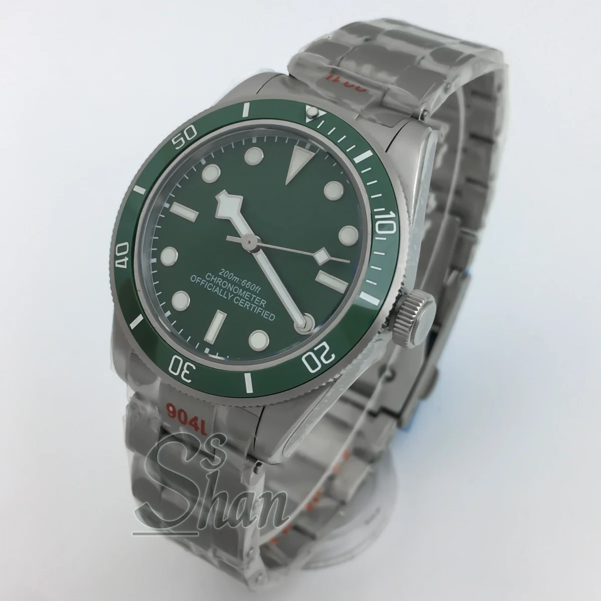 39mm Premium Men Watch NH35 PT5000 Movement Black/White/Blue/Green Dial Domed Sapphire Crystal, Waterproof Stainless Steel Watch
