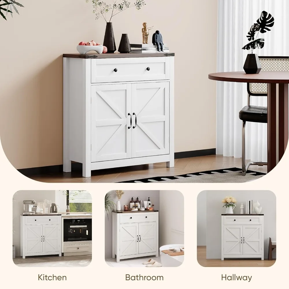 خزانة جانبية ريفية شبه مثمنة مع أرفف قابلة للتعديل وتخزين طاولة بزاوية باب الحظيرة #6