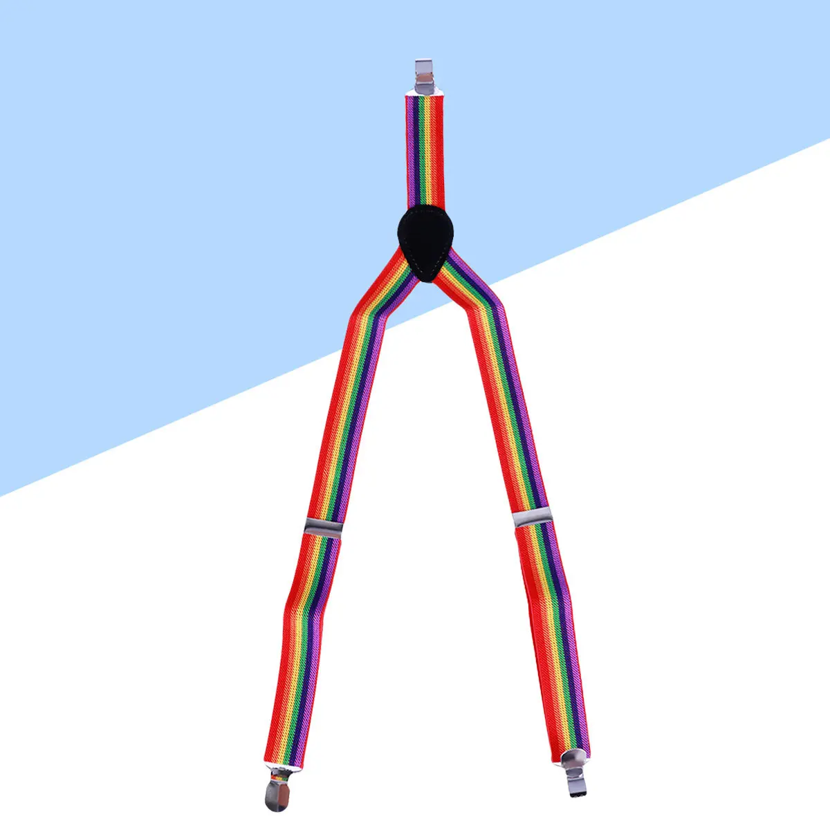 Clip de sangle arc-en-ciel 2,5x65Cm, bretelles élastiques réglables pour enfants et adultes, Clips à rayures colorées en Polyester pour fête d'halloween