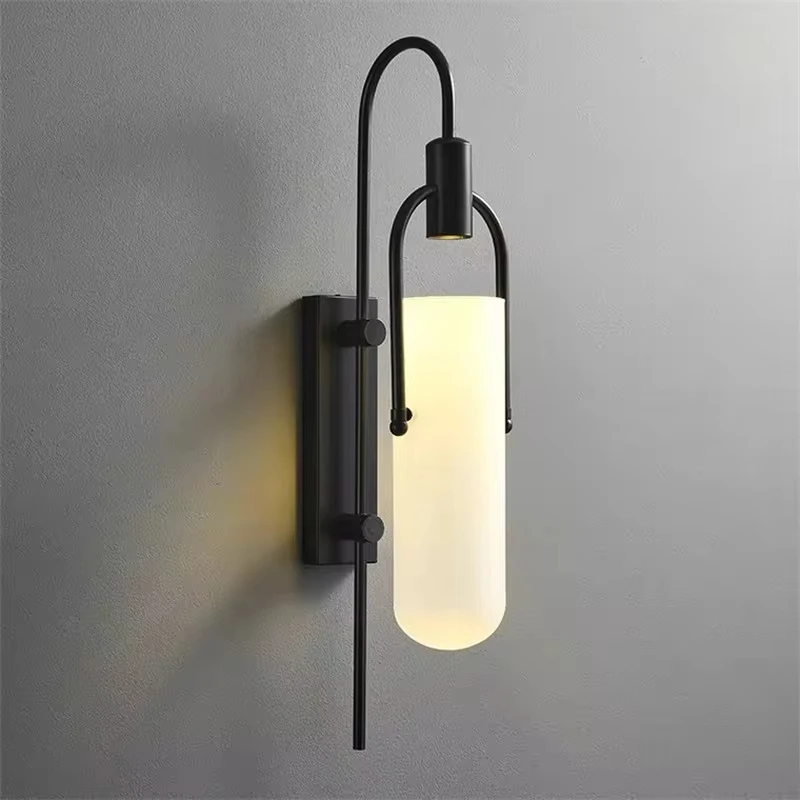 Modern Led Wall Light Minimalist Glass Shade Wall Lamp for Living Dining Room Corridor Aisle Stairs Bedroom Bedside Wall Sconce