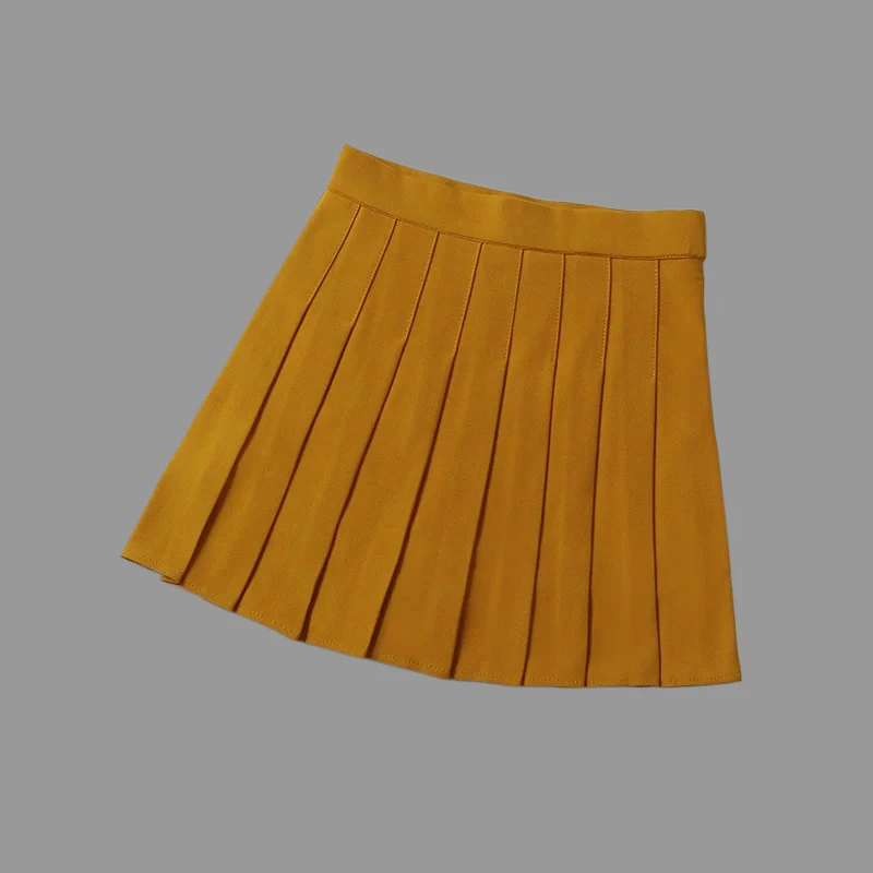 

Short Skirt For Women Korean Fall Harajuku Fashion Jupes Femme Girls Yellow High Waist Mini Pleated Skirt Dark Academia Clothes
