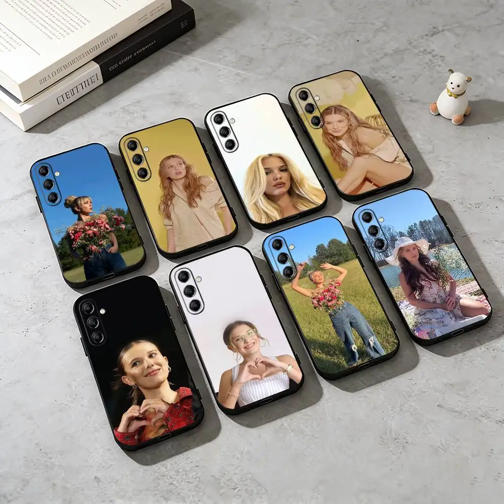 Singer MMB M-Millie Bobby B-Brown   Phone Case Black Silicone Soft For Samsung Galaxy A73,A72,A71,A70,A53,A52,A51