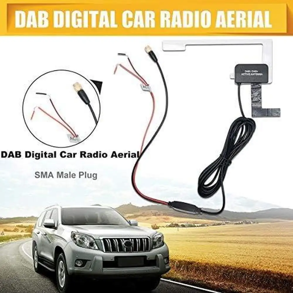 

Black DAB Active Antenna For Digital Audio Broadcast Receiver SMA Male Plug Ultra Low Power LED Indication