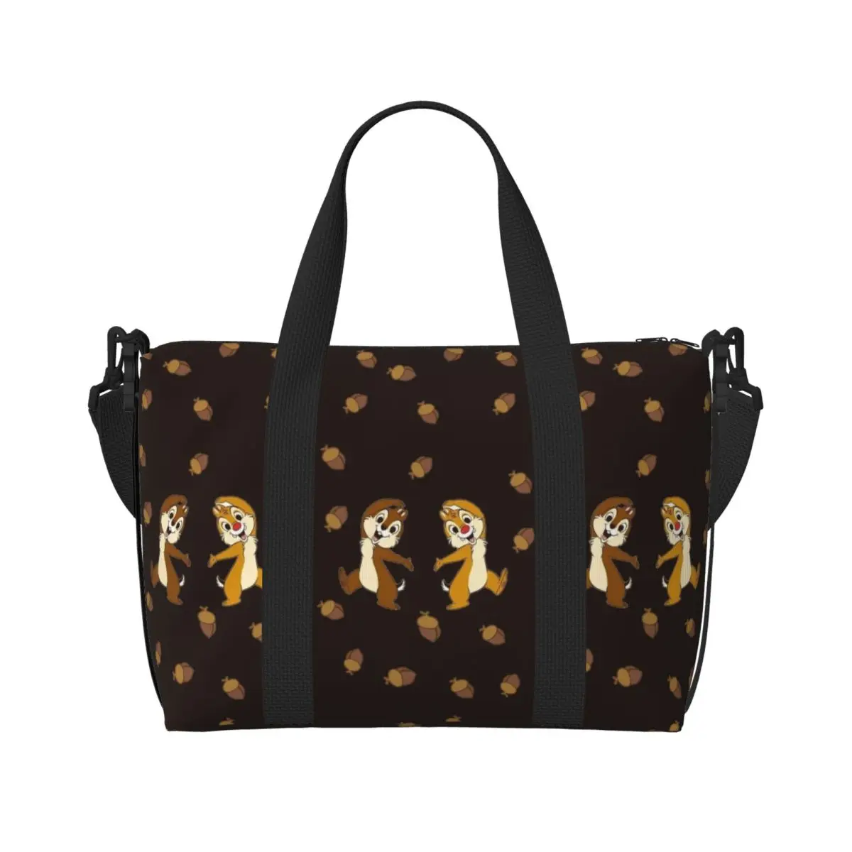 

Забавная сумка-тоут с мультяшными персонажами Чипом и Дейлом для женщин, вместительная сумка для спортзала, пляжа и путешествий