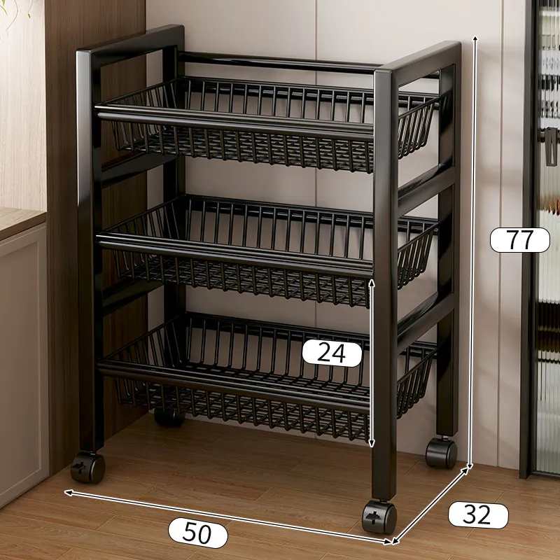 

New kitchen rack Floor-to-ceiling multi-layer vegetable storage rack Household multi-functional utility Wall storage rack