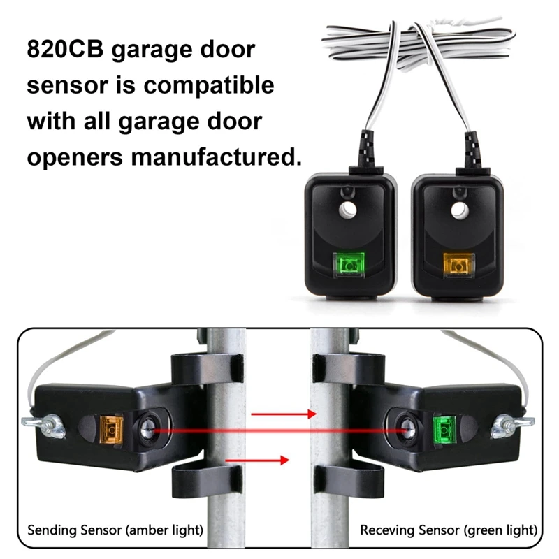 820CB Garage Door Safety Sensor Replacement Kit For G801CB-P/801CB/041-0136 For Chamberlain Liftmaster Sears Craftsman Parts