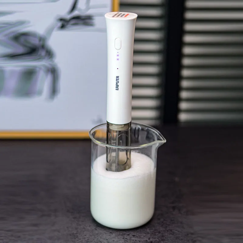 Hands-Free Electric Milk Frother 3 Speeds Automatic Coffee Blender USB Rechargeable Milk Foam Maker Whisk with Anti-Splash Shiel