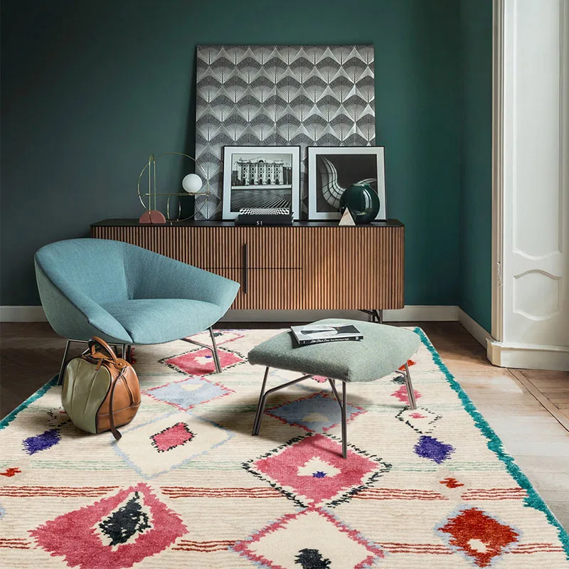 Tappeto da soggiorno in stile Boho per grandi aree, confortevole, morbido e moderno, decorazione per la casa, tappeto estetico soffice per camera da letto, tapis Julaiв ».