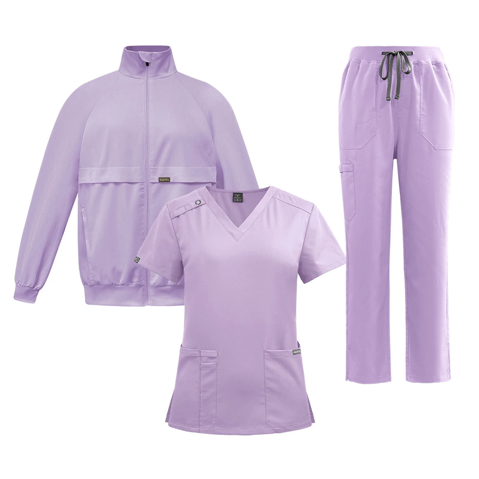 

Female Women Three-piece Suit comfortable Warm long-sleeved Coat Surgical Medical Hospital Clinic SPA Salon Scrub Sets