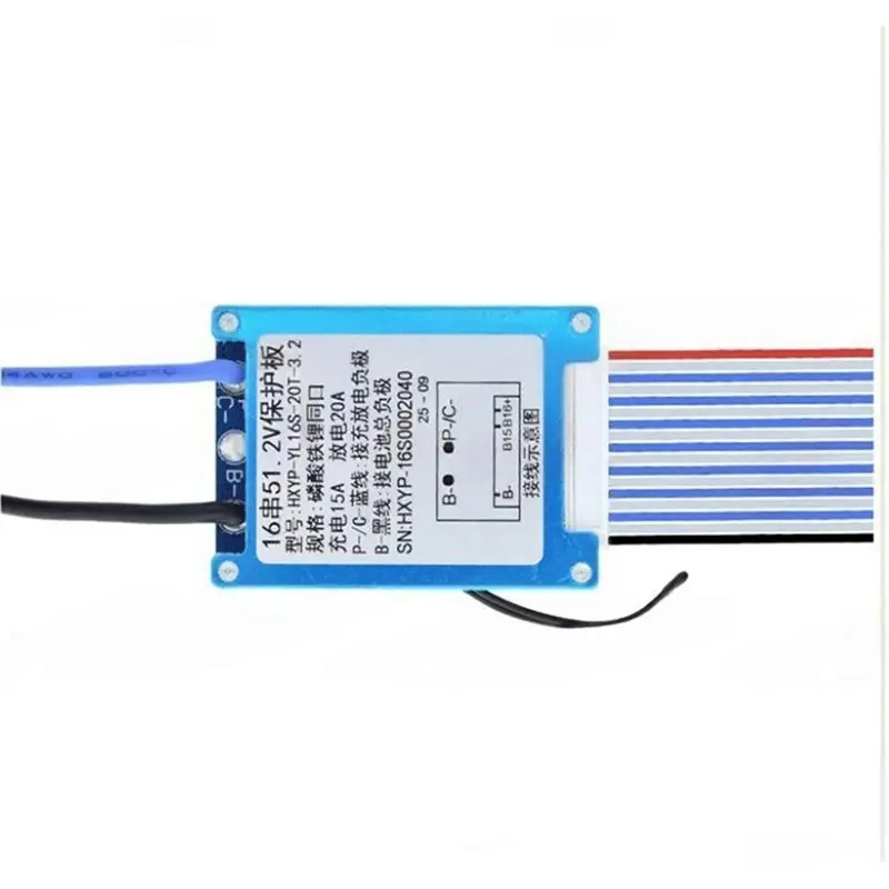 Reliable-Lifepo4 Li- Lithium 16S 51.2V 20A BMS Battery Charge Protection Board With Temperature Control For 18650 Battery Pac