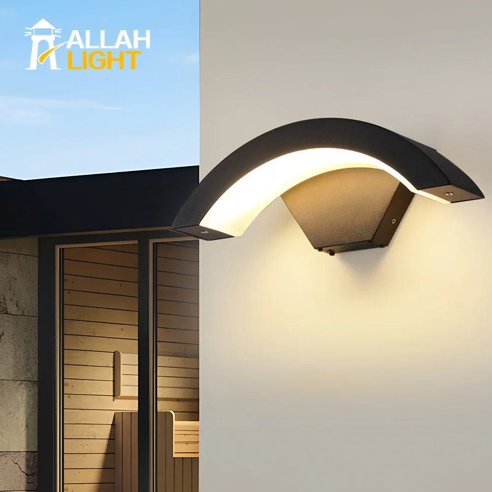 

Outdoor Wall Lamp, Human Sensing Waterproof, Courtyard, Outdoor Balcony, Aisle Entrance, Modern LED Curved Wall Lamp