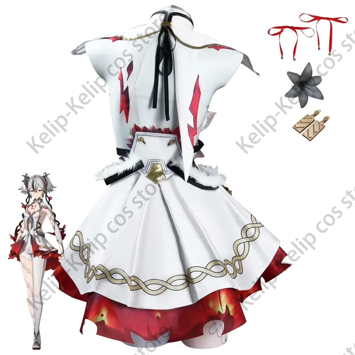 เกม Wuthering คลื่น Chun คอสเพลย์อะนิเมะชุด Headwear Panty Hose วิกผมผู้ใหญ่ผู้หญิงเซ็กซี่ฮาโลวีนคริสต์มาสชุด