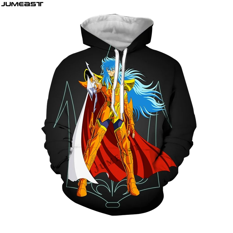 Jumeast Men\'s HoodiesCartoon Anime Saint Seiya Women\'s Sweatshirt 3D Oversized Coat Streetwear Tracksuit Spring Autumn Pullover