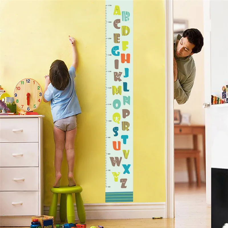 

English Alphabet Growth Chart Wall Sticker For Bedroom Decoration Kids Room Mural Art Diy Home Decal Pvc Poster