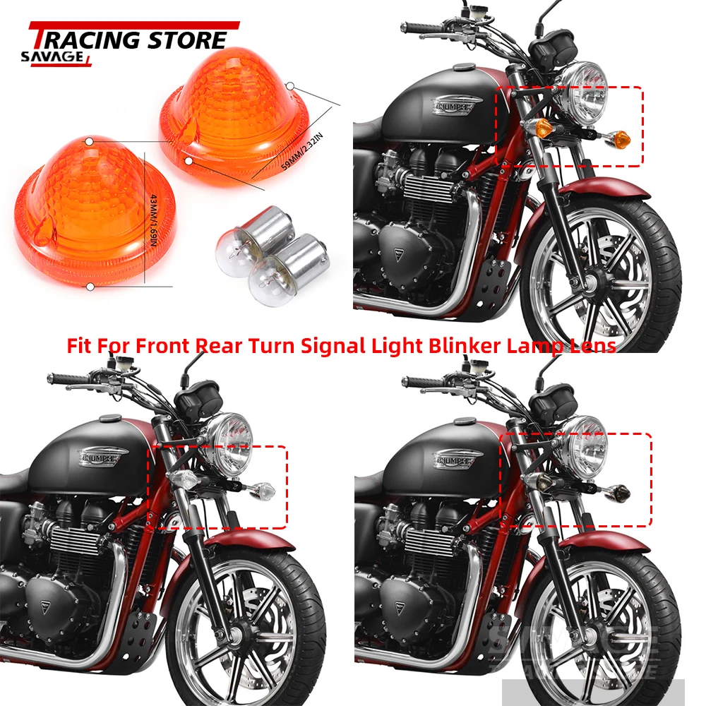 Front Rear Turn Signal Light Lens For Bonneville 790 865 800 T100 Speedmaster Scrambler Thruxton 865 900 Taillight Lamp Housing - Image 2