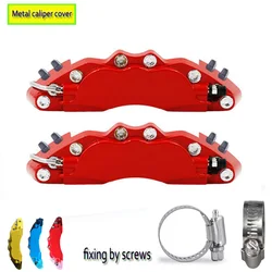 For BMW Audi Mercedes Benz 4 Or 2Pcs Aluminum Metal Brake Caliper Cover Without Logo Styling Fixing By Screws Universal