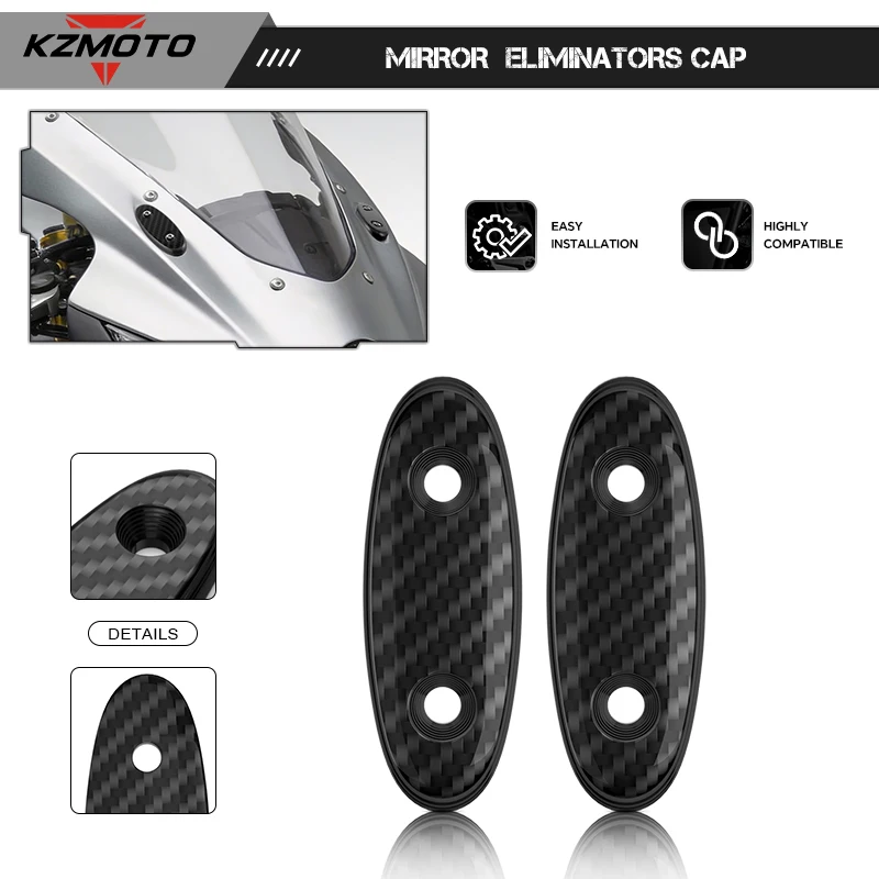 

2026 Carbon Fiber Accessories For GSXR1000 GSXR600 GSXR750 Motorcycle gsxr Mirror Hole Cover Windscreen Driven Mirrors Cap