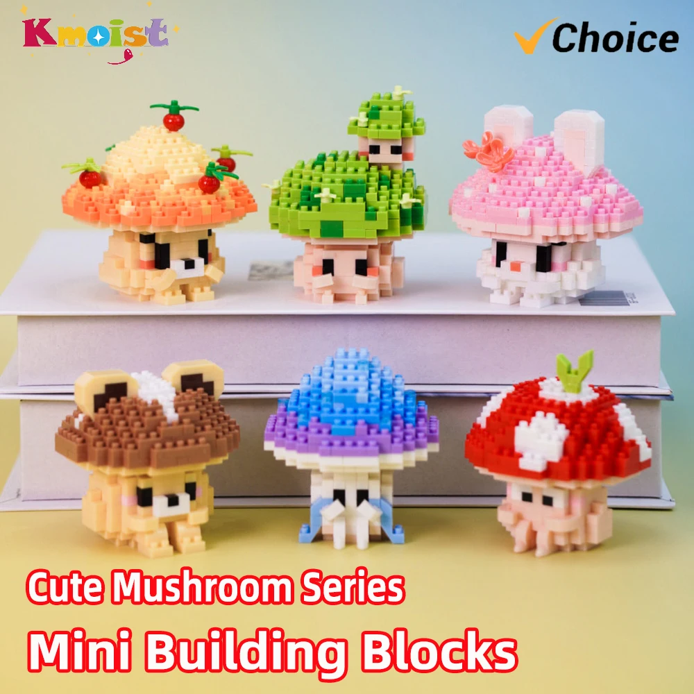 

Mushroom Series Cartoon Mini Figures Building Blocks Micro Brick Blocks DIY Animal Toys Kids Birthday Christmas Gifts Decoration