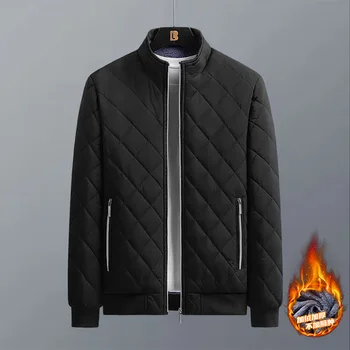 Autumn Winter Bomber Jacket Men Diamond Pattern Fleece Lined Casual Jacket Men Fashion Clothing 2026 Brand New Slim Fit Coat 6 Autumn Winter Bomber Jacket Men Diamond Pattern Fleece Lined Casual Jacket Men Fashion Clothing 2026 Brand New Slim Fit Coat 6