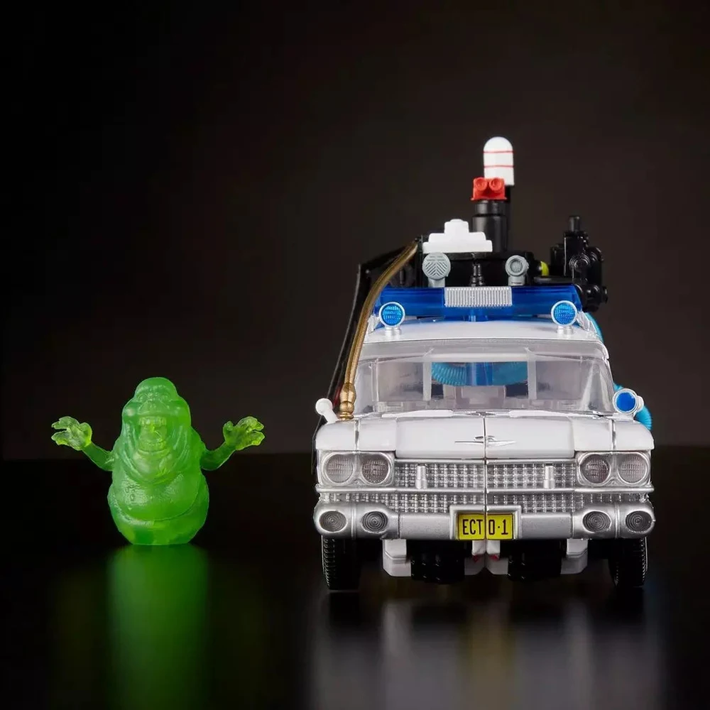 [En stock] Transformers colaborativos Ghostbusters Ectotron ECTO-1 figura de acción coleccionable de 18,4 cm bonito modelo de Robot Juguetes