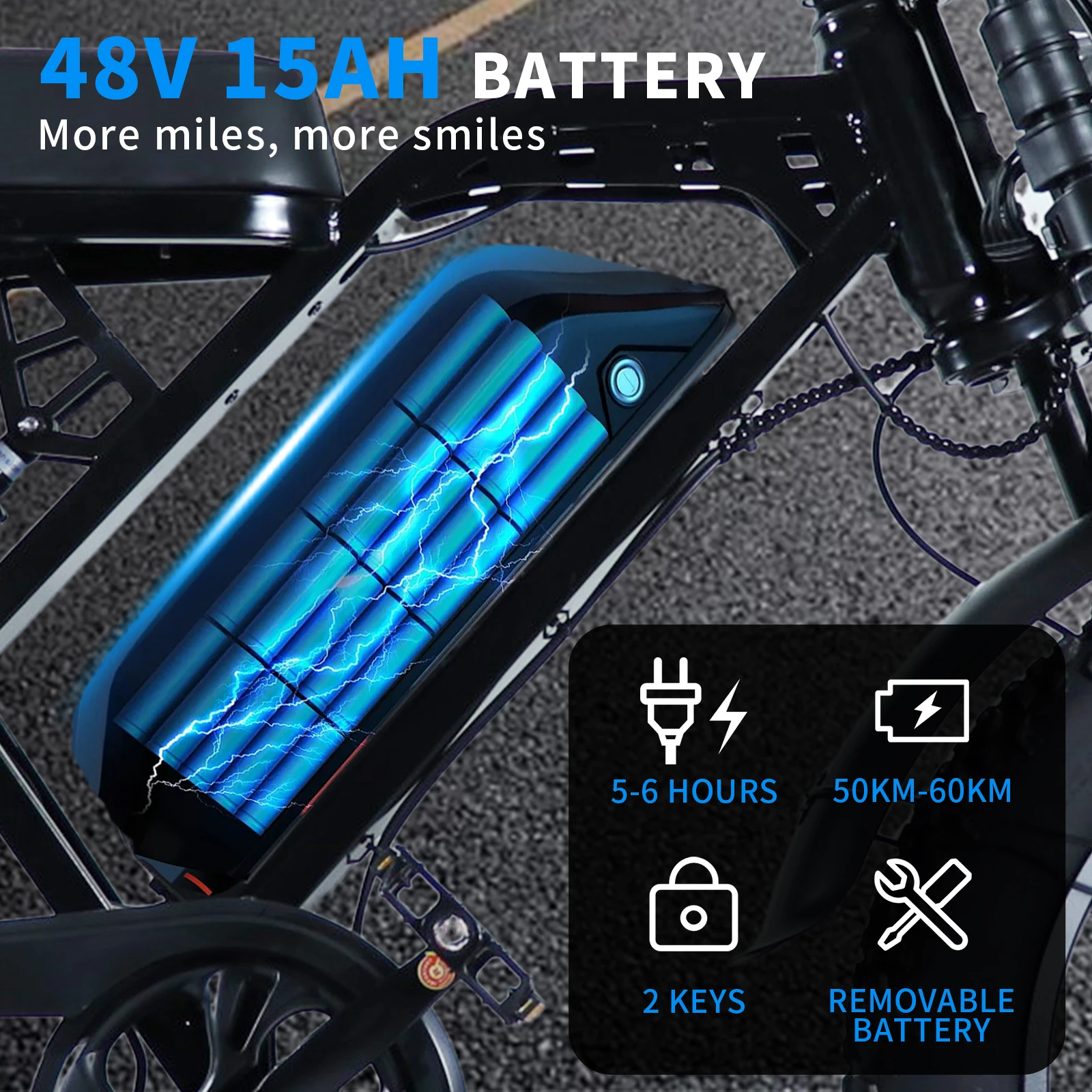 VOMO X80PRO E-Bike 250W Bürstenloser Motor 48V15AH Lithium-Akku Hydraulische Bremse Elektrofahrrad 20*4 Zoll Reifen Elektrofahrrad – Detail 1