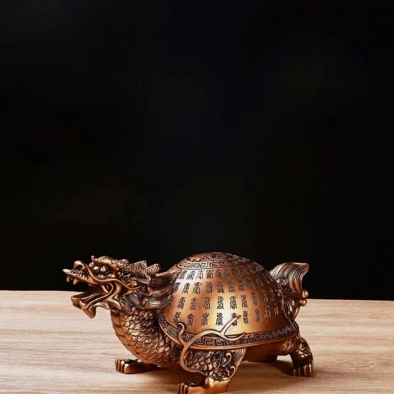 

Dragon Turtle Golden Lucky Money Toad Feng Shui Figurines Sculpture Statue Fortune Wealth Home Decor Decoration Car Ornaments