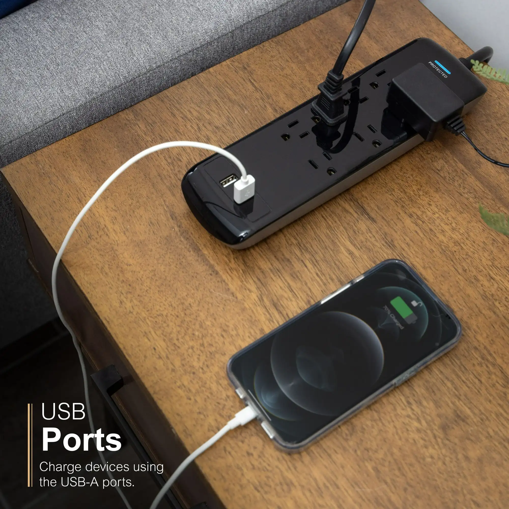 

GE Pro 7-Outlet 2-USB Power Strip Surge Protector, 3ft. Cord - 37054